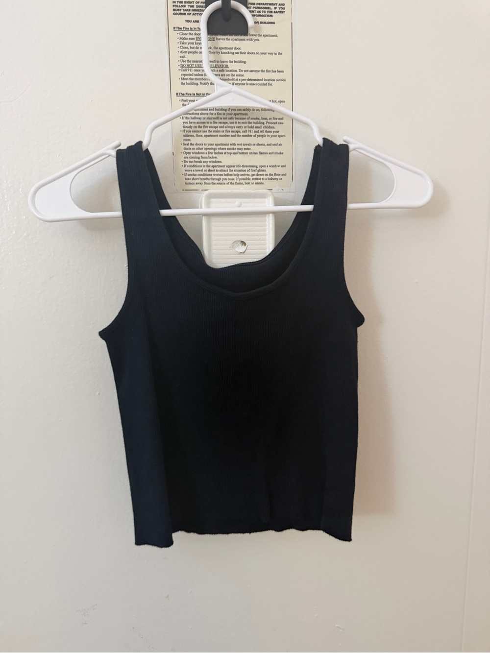 Brandy Melville Black Ribbed Crop Tank